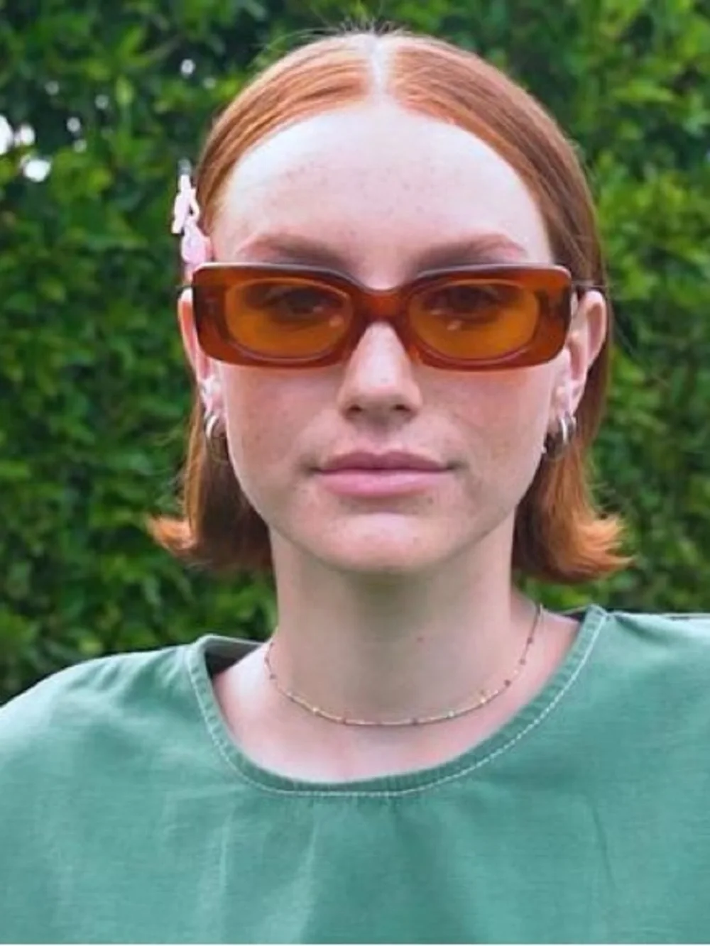Crap Eyewear Supa Freak Rectangular Sunglasses in Burnt Orange Round Bevel Lens